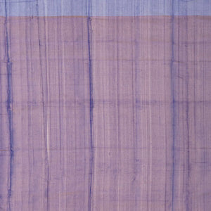 Peach Handloom Uppada Plain Silk Saree With Blue Border