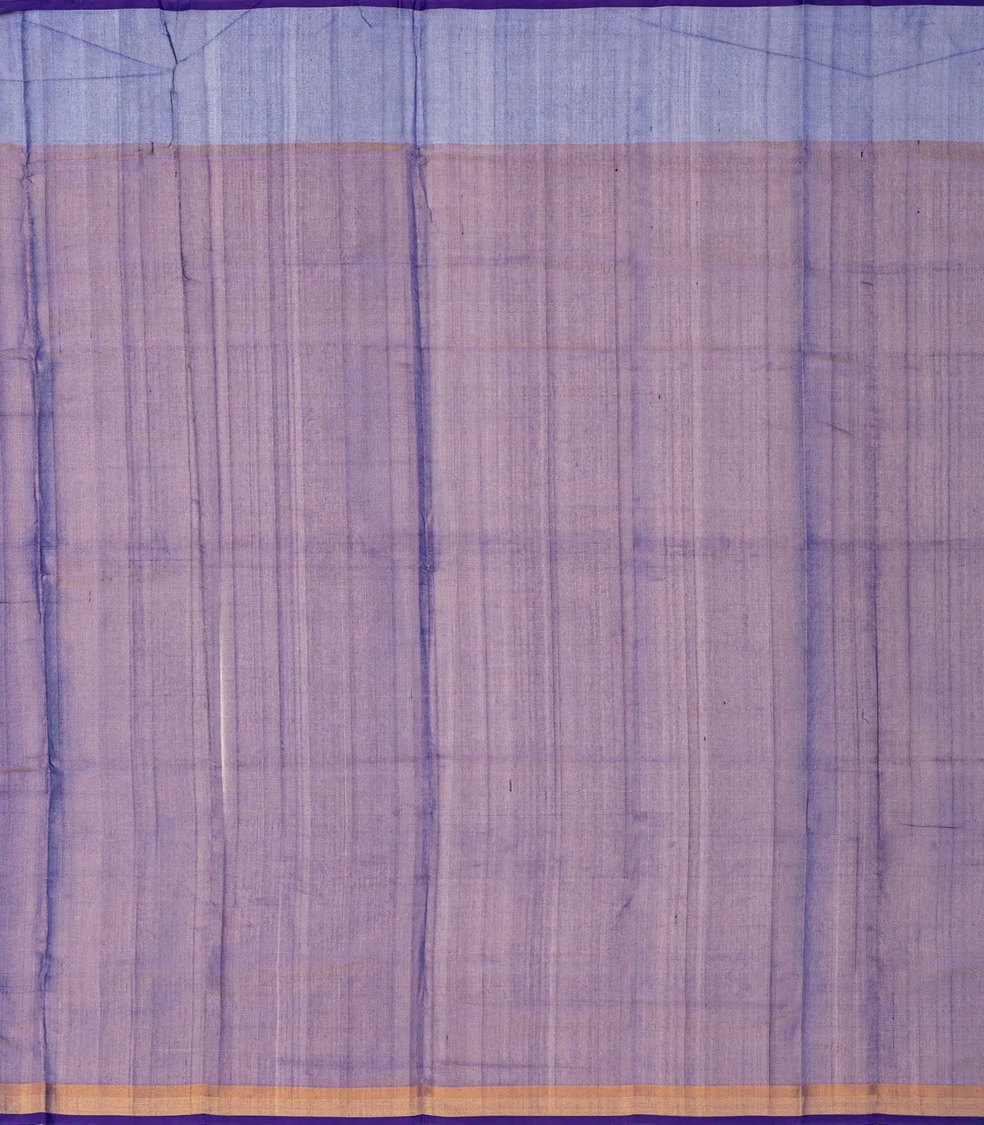 Peach Handloom Uppada Plain Silk Saree With Blue Border