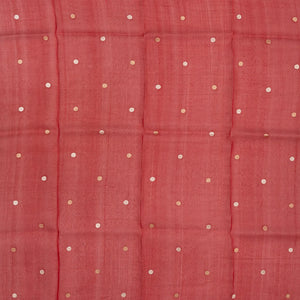 Red Woven Organza Silk Saree With Chevron Motifs