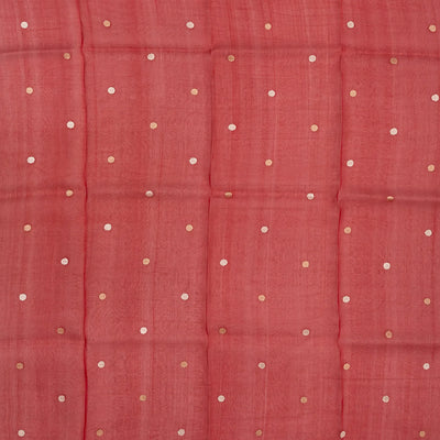 Red Woven Organza Silk Saree With Chevron Motifs
