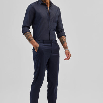 Navy Slim Fit Trousers