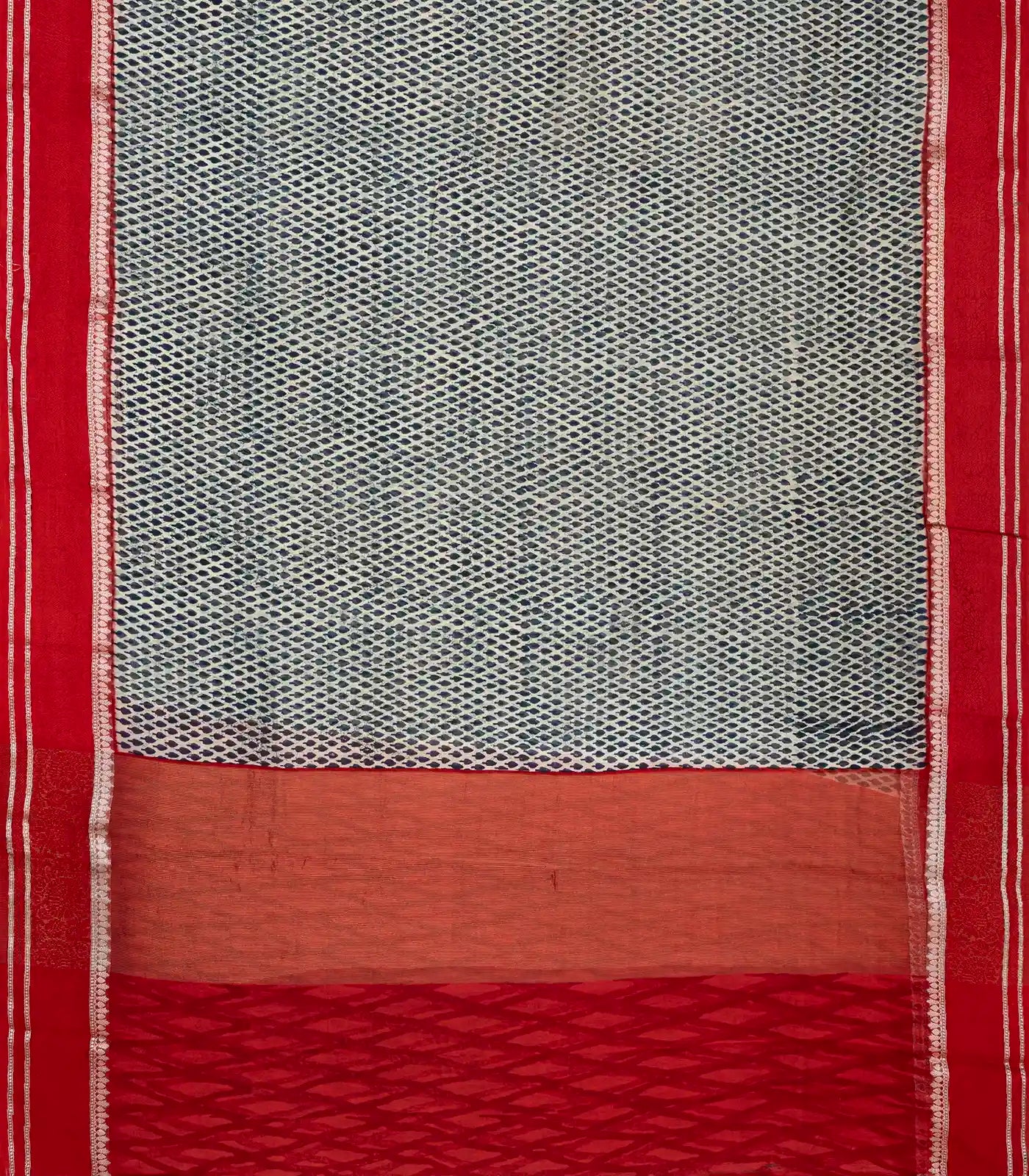 Cream Chanderi Cotton Saree With Printed Floral Buds
