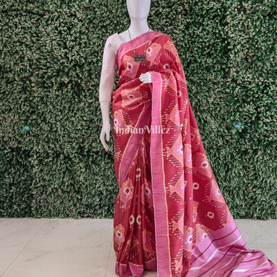 Purple with Rose Red Contemporary Silk Saree