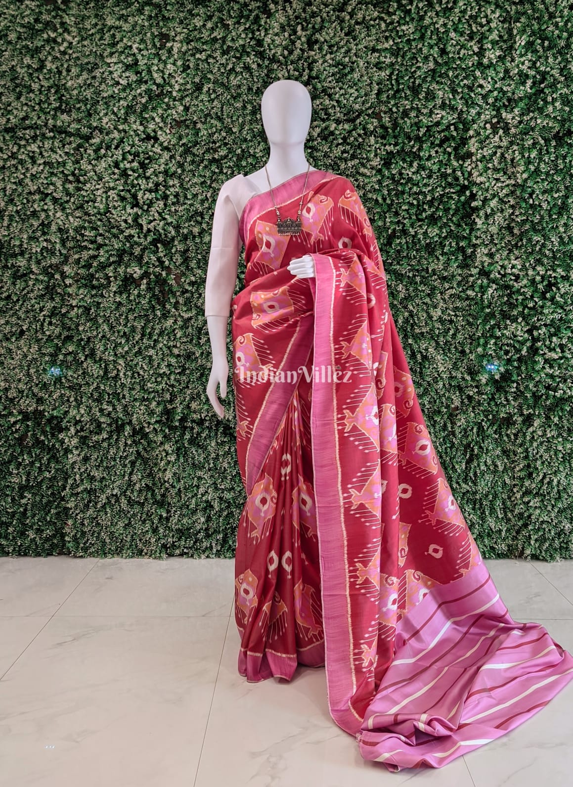 Purple with Rose Red Contemporary Silk Saree