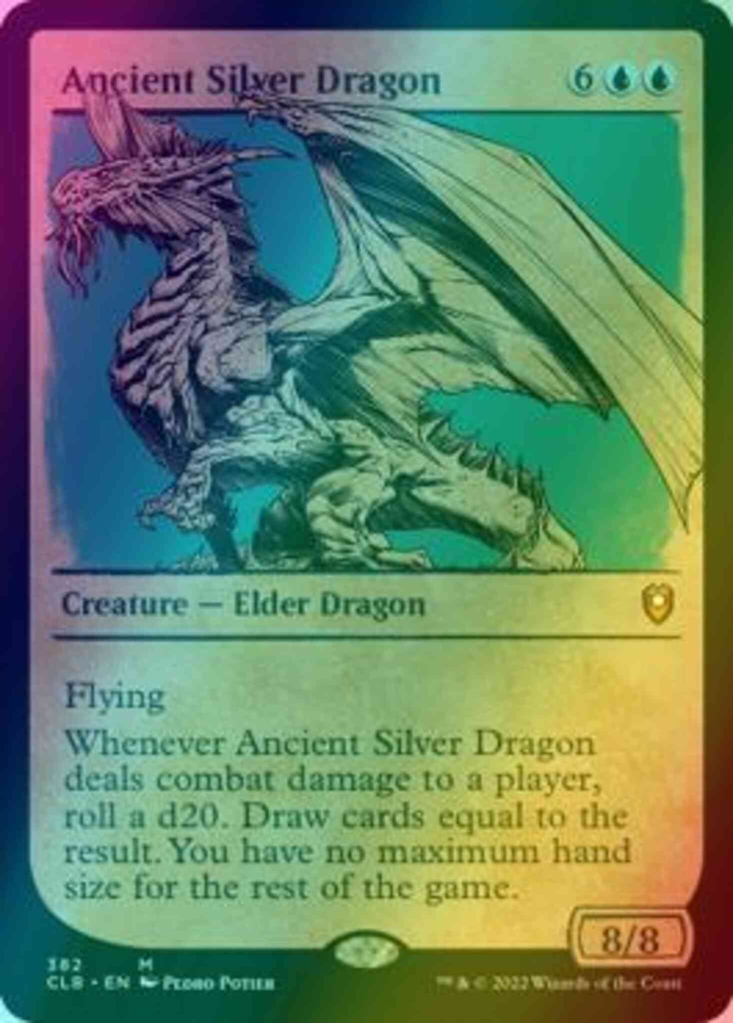Ancient Silver Dragon [382] [Rulebook Showcase] [Commander Legends: Battle for Baldur's Gate] [Foil]
