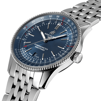 Breitling Navitimer Blue Dial - Silver chain 41 MM Watch for Men