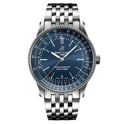 Breitling Navitimer Blue Dial - Silver chain 41 MM Watch for Men