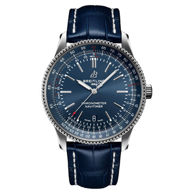Breitling Navitimer Blue Dial - Blue Strap 41 MM Watch for Men
