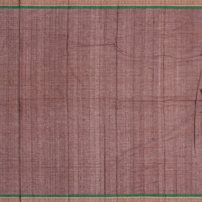 Maroon Handloom Kanchi Cotton Saree With Checks & Dots