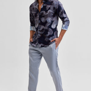 Grey Textured Abstract Shirt