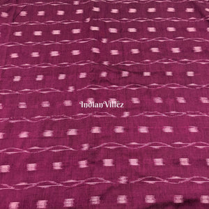 Wine Tipa Design Sambalpuri Ikat Cotton Fabric