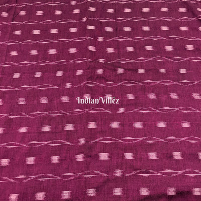 Wine Tipa Design Sambalpuri Ikat Cotton Fabric