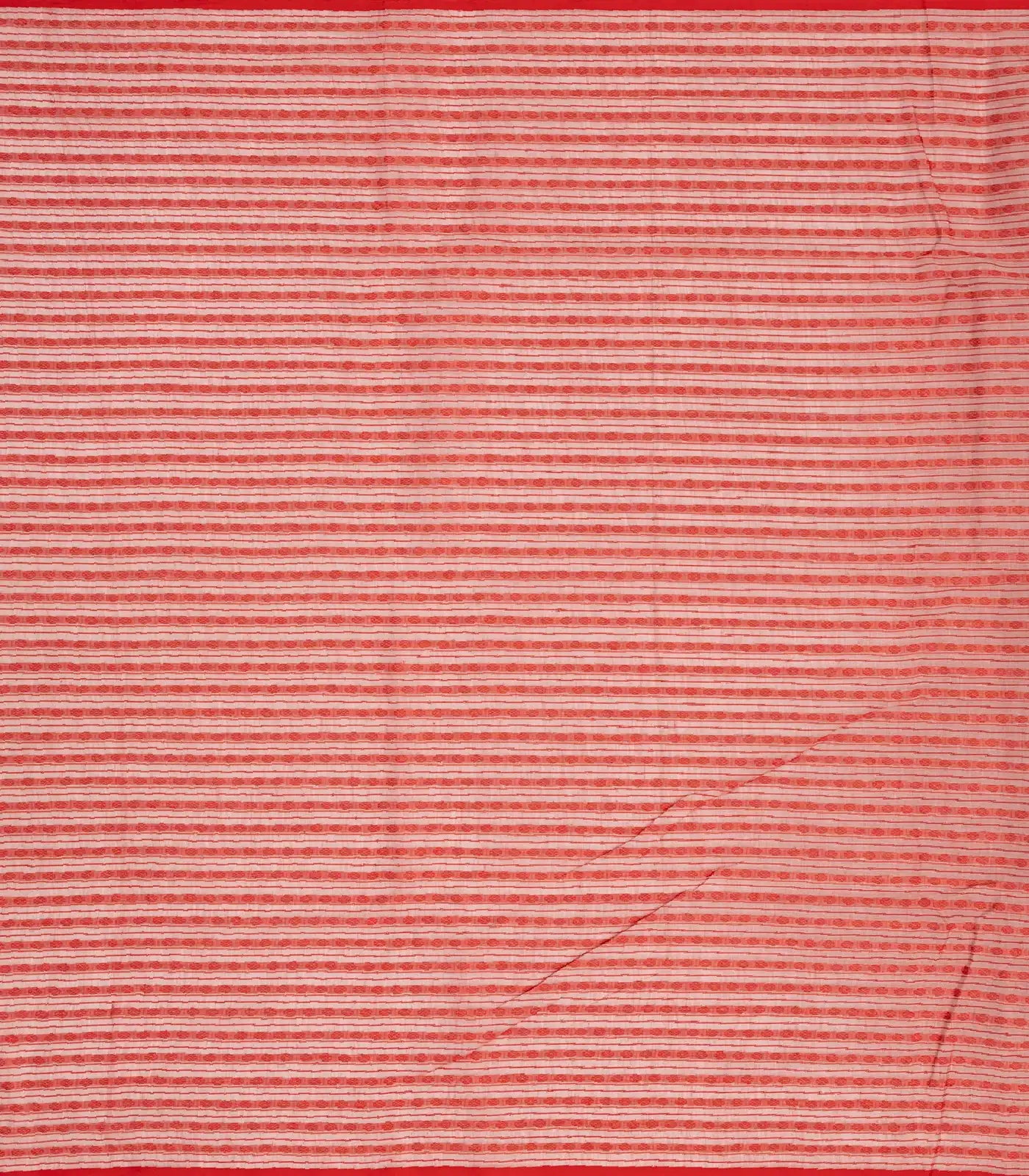 Cream Handloom Bengal Cotton Saree With Rudraksham Stripes