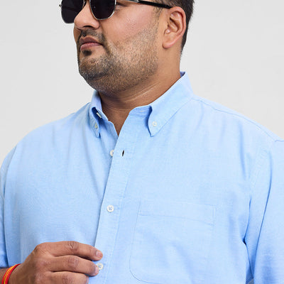Blue Button Down Regular Fit Shirt