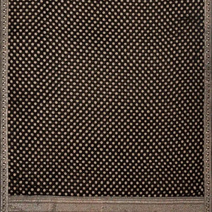 Black Woven Khadi Georgette Saree With Floral Motifs & Embroidery