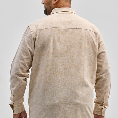 Beige Linen Blend Shirt