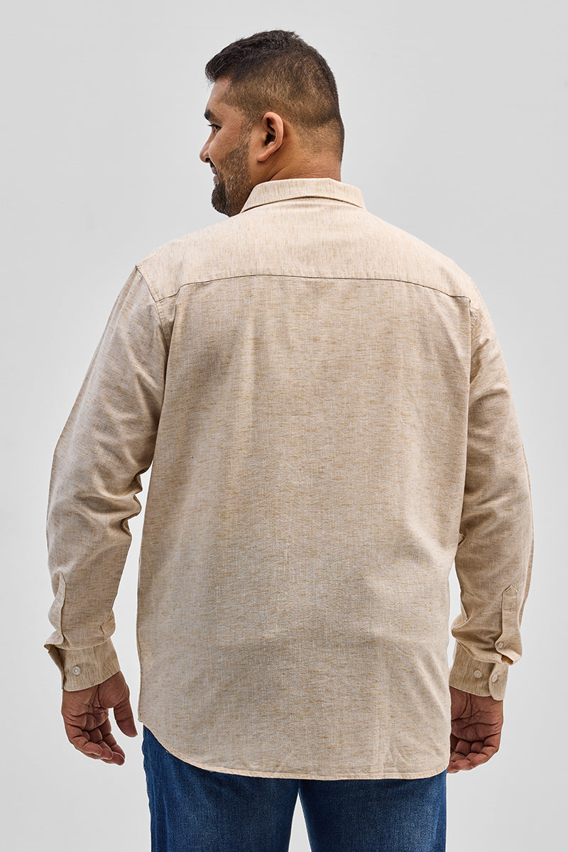 Beige Linen Blend Shirt