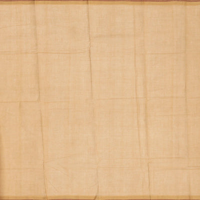 Maroon Handloom Rasipuram Cotton Saree With Checked Border