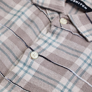 Light Brown Slub Textured Checks Shirt