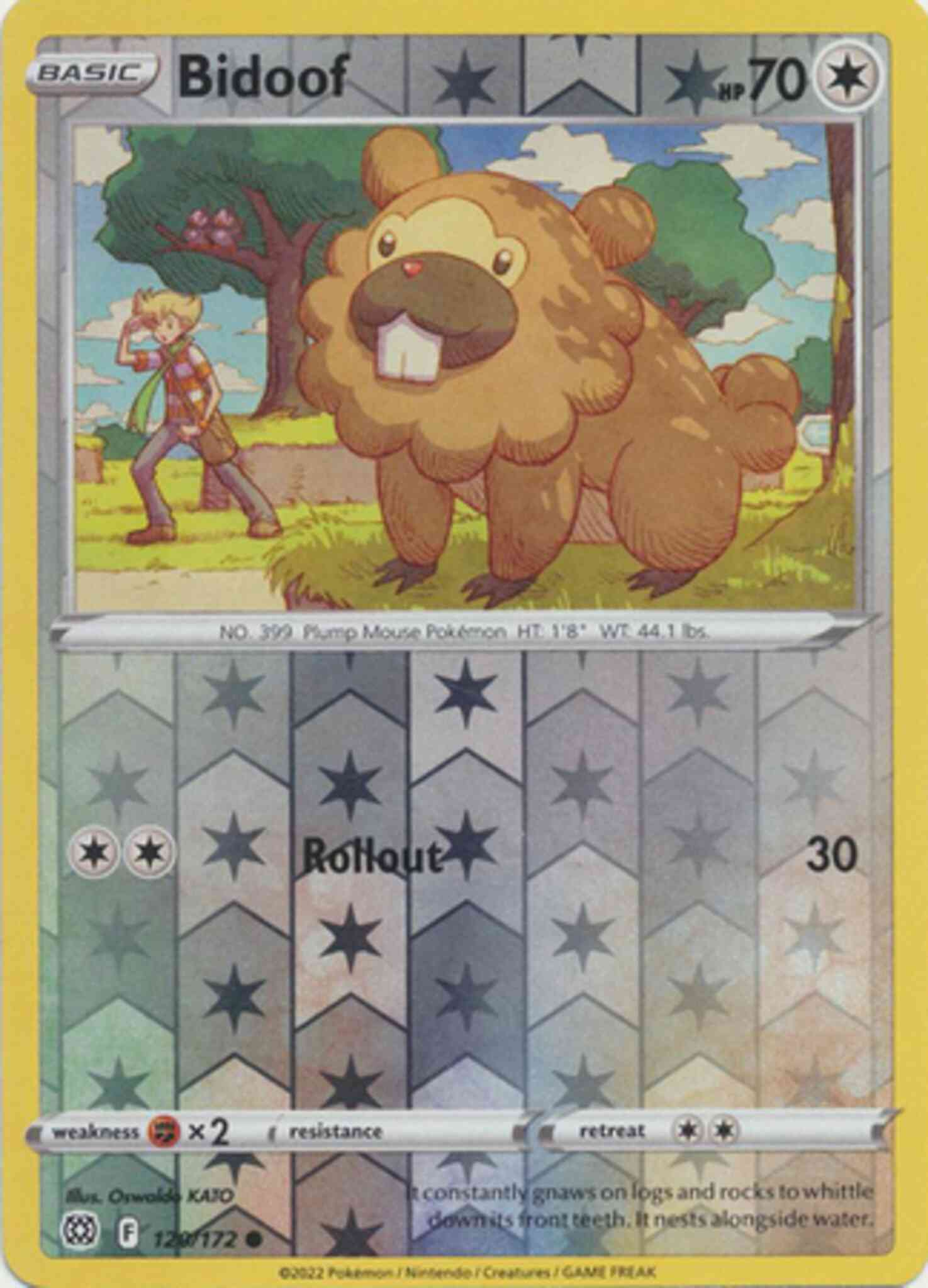 Bidoof - 120/172 - Common [swsh9-120] [Reverse Holo]