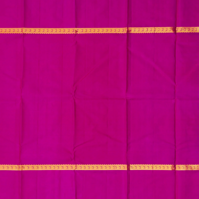 Purple Handloom Kanchipuram Korvai Silk Saree With Checks