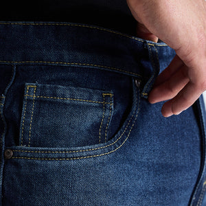 Navy Distressed Baggy Fit Jeans