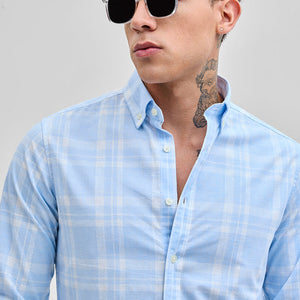 Light Blue Checks Oxford Shirt