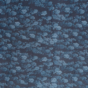 Navy Blue Georgette Silk Saree Printed With Floral Motifs