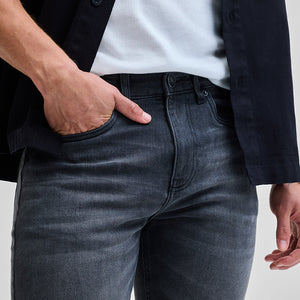 Grey Tapered Fit Jeans