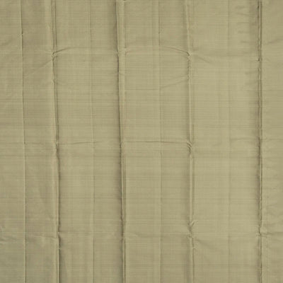 Grey Handloom Kanchipuram Silk Saree With Zari Stripes