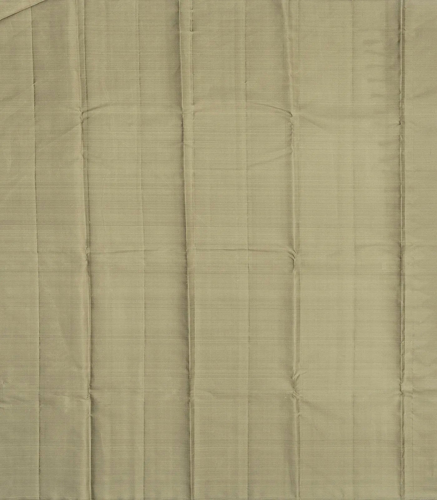 Grey Handloom Kanchipuram Silk Saree With Zari Stripes