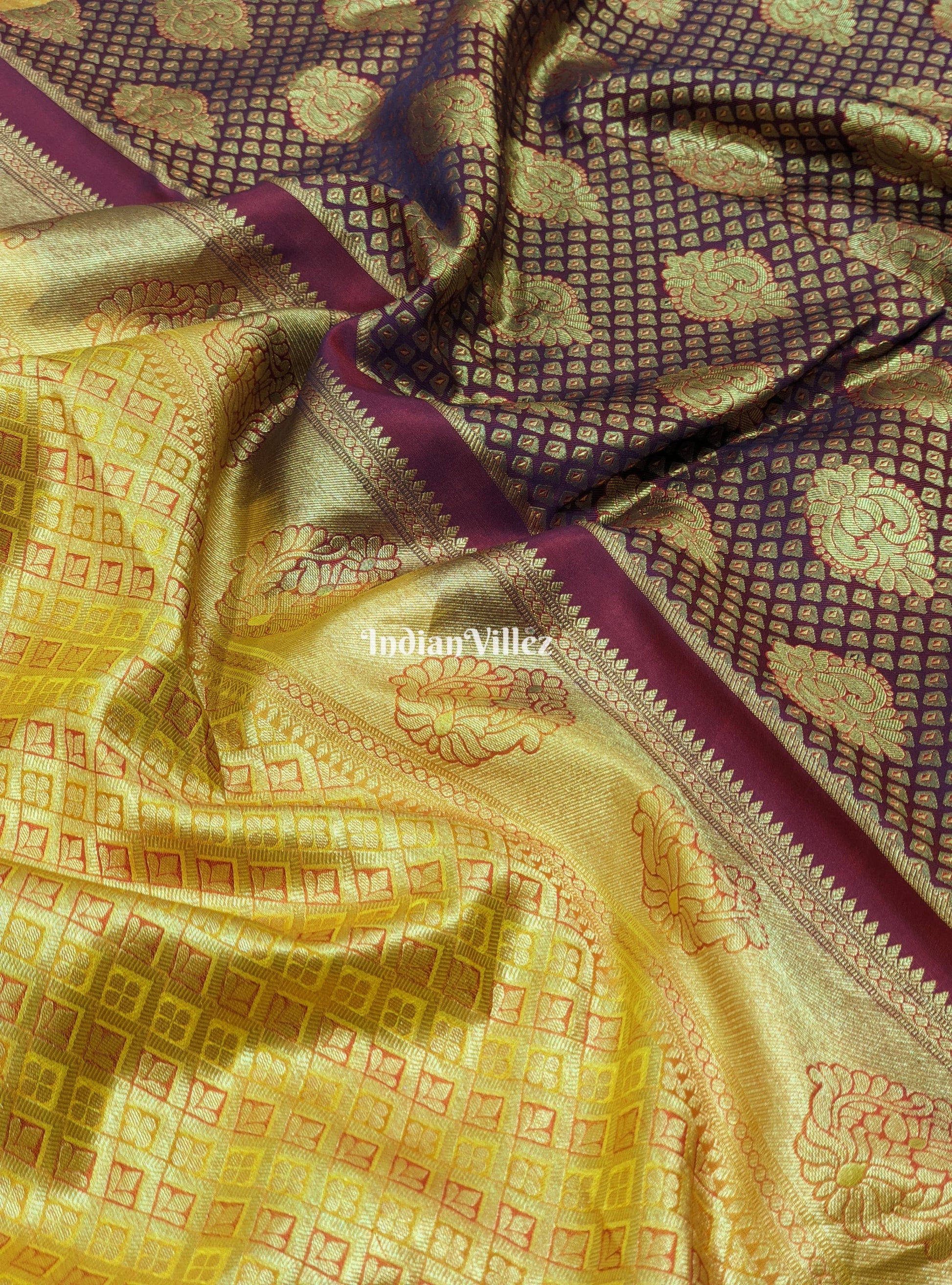 Maroon Pure Kanjivaram Silk Saree