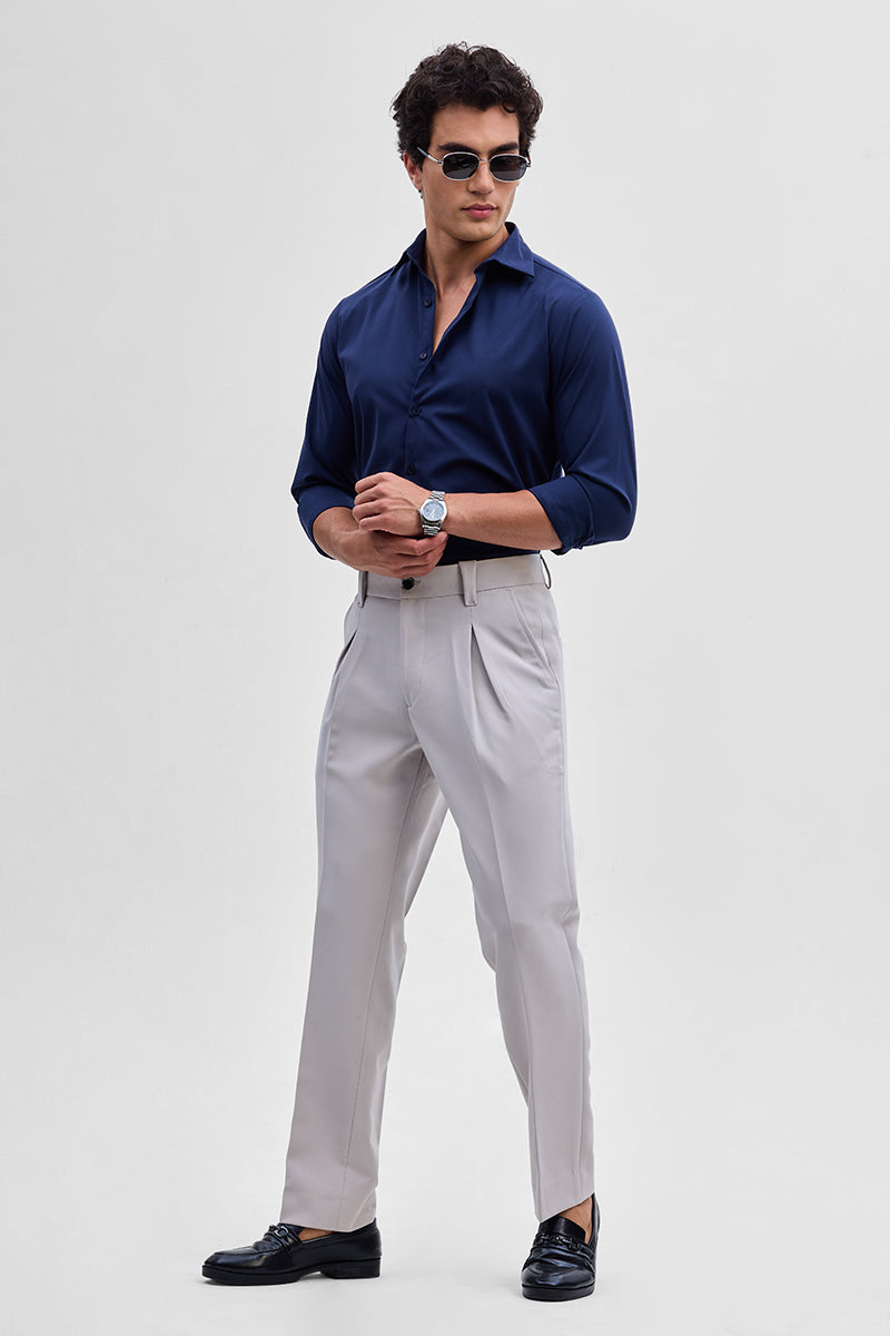 Navy Slim Fit Stretch Shirt
