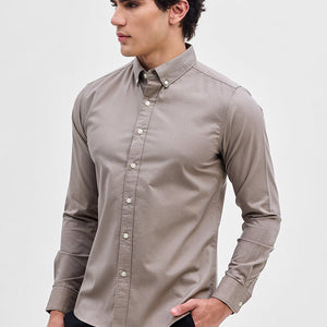 Hazelnut Solid Oxford Shirt