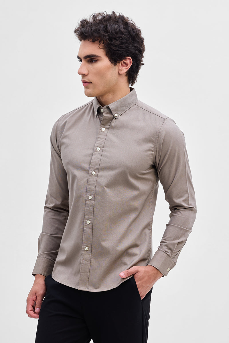 Hazelnut Solid Oxford Shirt
