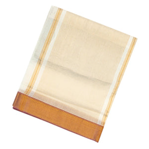 White Handloom Mangalagiri Cotton Saree With Zari Border