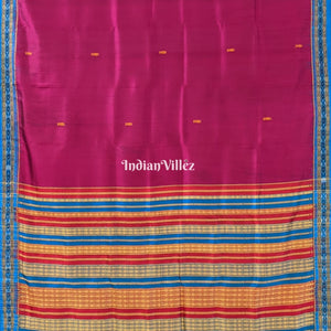 Wine Fish Butta Design Odisha Ikat Khandua Silk Saree