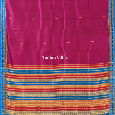 Wine Fish Butta Design Odisha Ikat Khandua Silk Saree