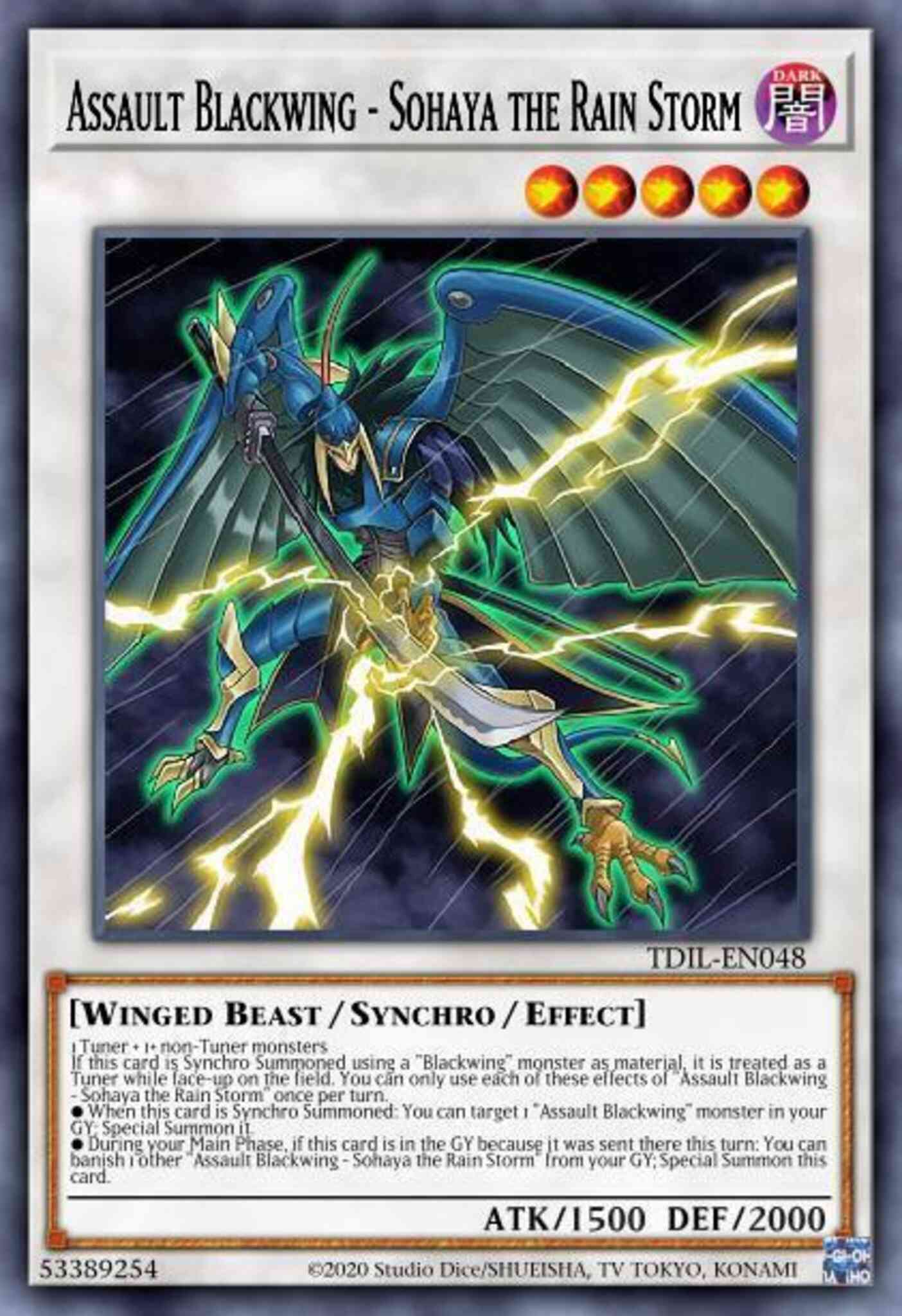 Assault Blackwing - Sohaya the Rain Storm - TDIL-EN048 - Common - Unlimited