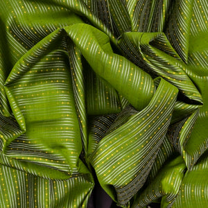 Green Handloom Kanchipuram Silk Saree With Zari Stripes