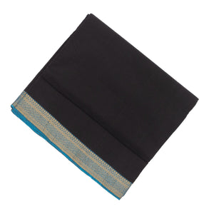 Black Mangalagiri Cotton Saree With Contrast Border