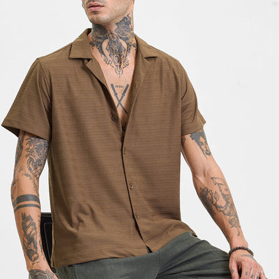 Brown Stripes Box Fit Shirt