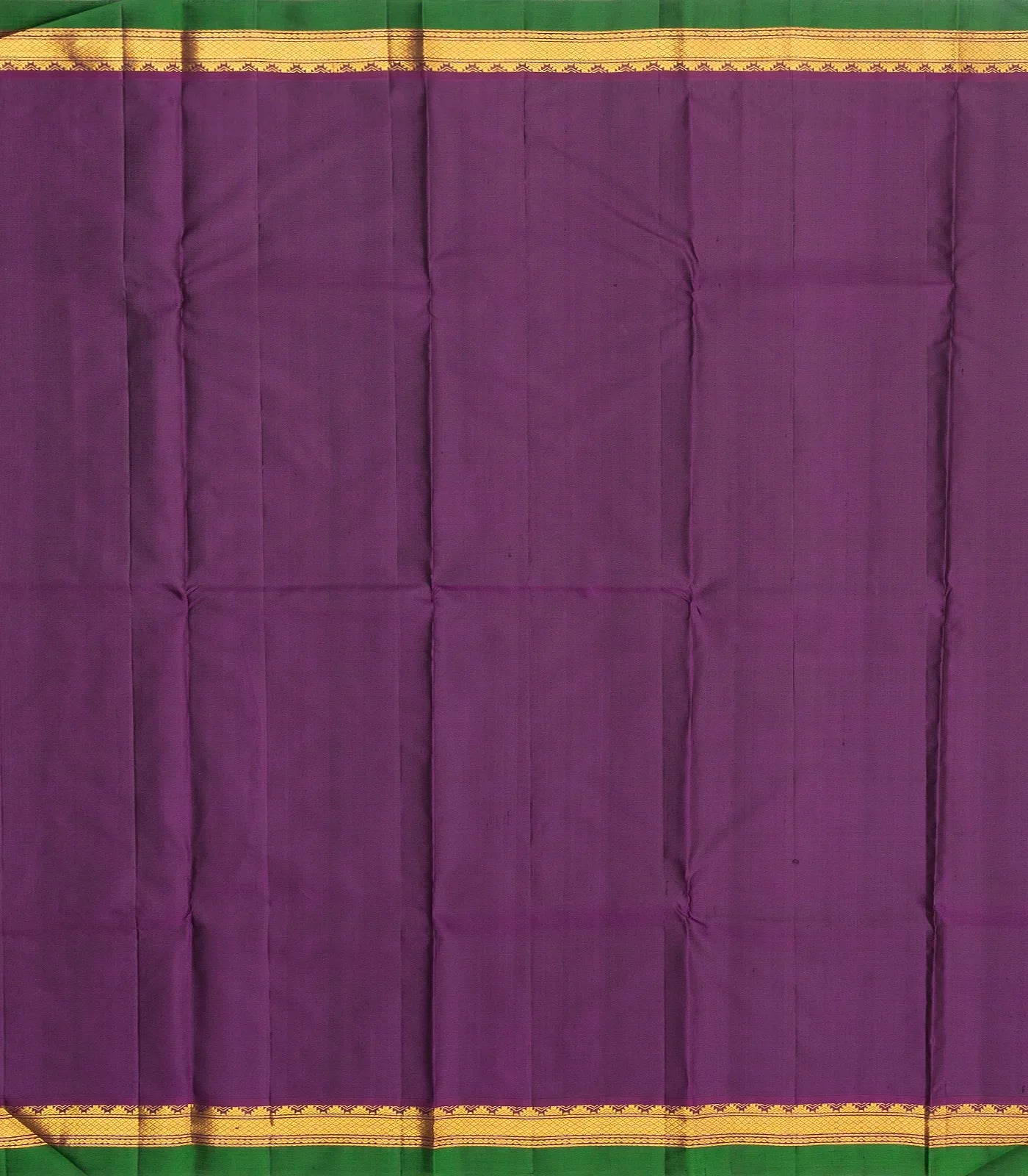 Black Handloom Kanchipuram Silk Saree With Contrast Zari Border