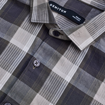 Charcoal Grey Checks Slim Fit Shirt