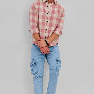 Pink Flannel Checks Overshirt