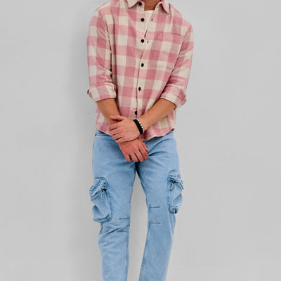 Pink Flannel Checks Overshirt