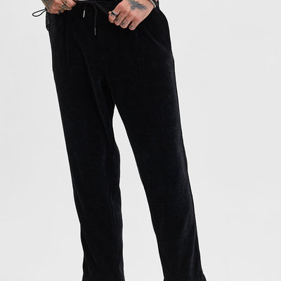 Black Corduroy Relaxed Fit Trousers