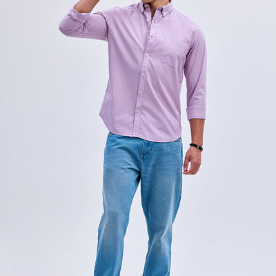 Lavender Checks Slim Fit Shirt
