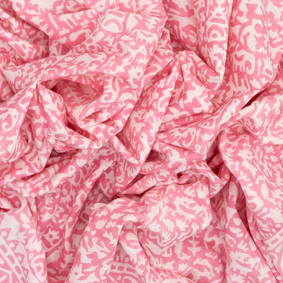 Baby Pink Woven Jaipur Cotton Saree Printed With White Animal Motifs