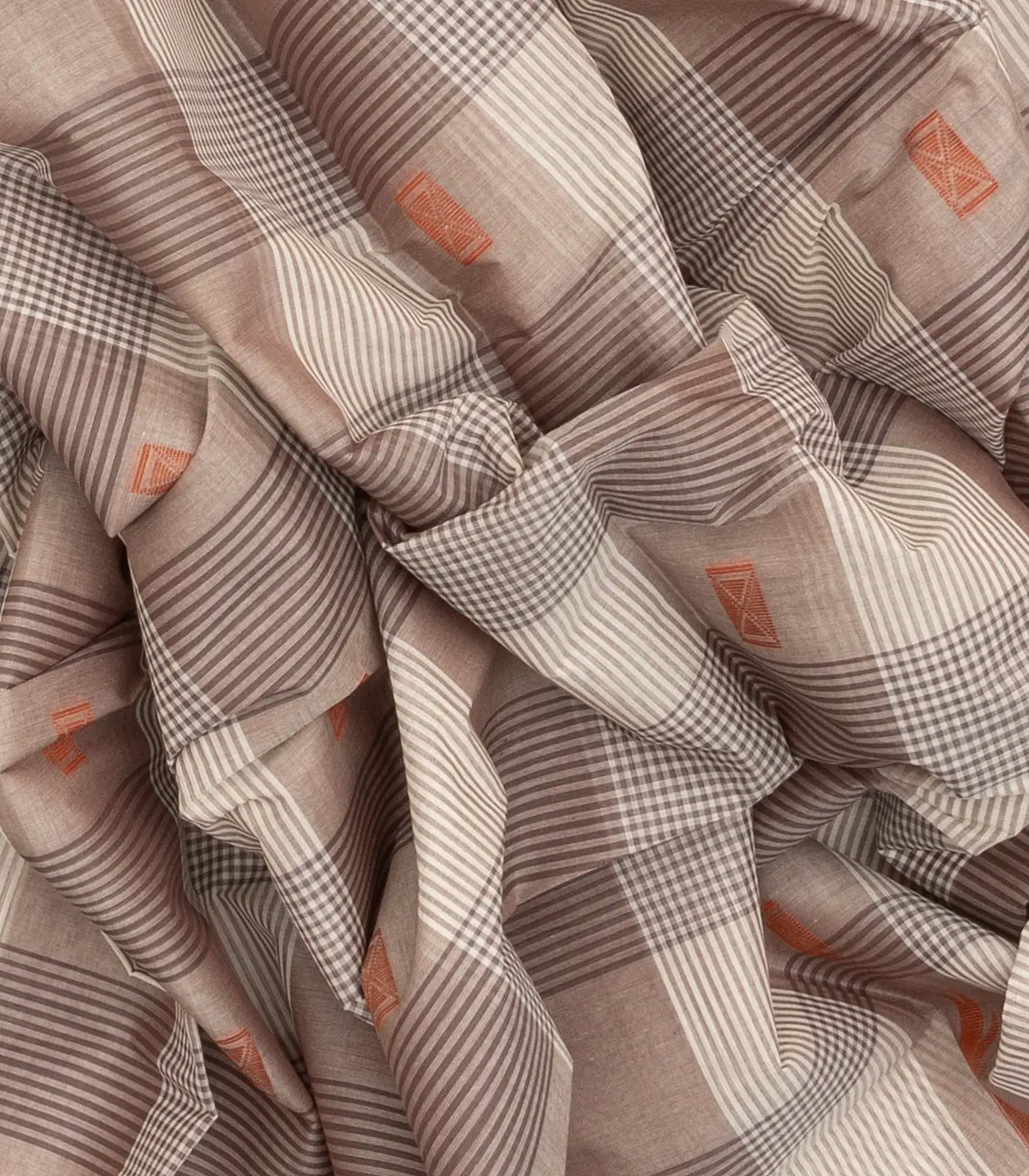 Off White Woven Rasipuram Cotton Saree With Checks